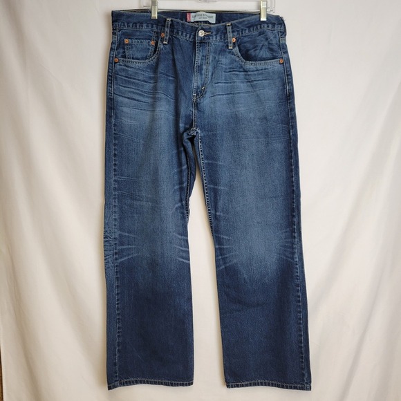 Levis 529 Jeans 36x32 Mens Low‎ Rise Straight Denim Med Wash Vintage Y2K Baggy - Picture 2 of 10